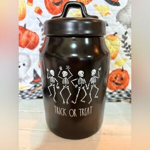 Rae Dunn Black Halloween Trick or Treat Jar